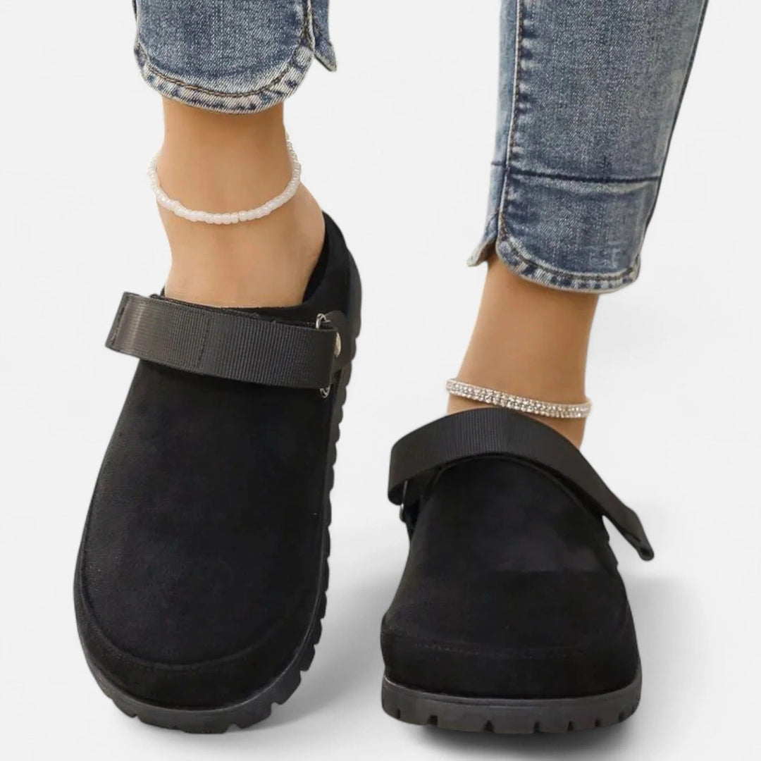 Valantomode | Women’s Leather Slippers – Thick Sole Comfort & Modern Sophistication