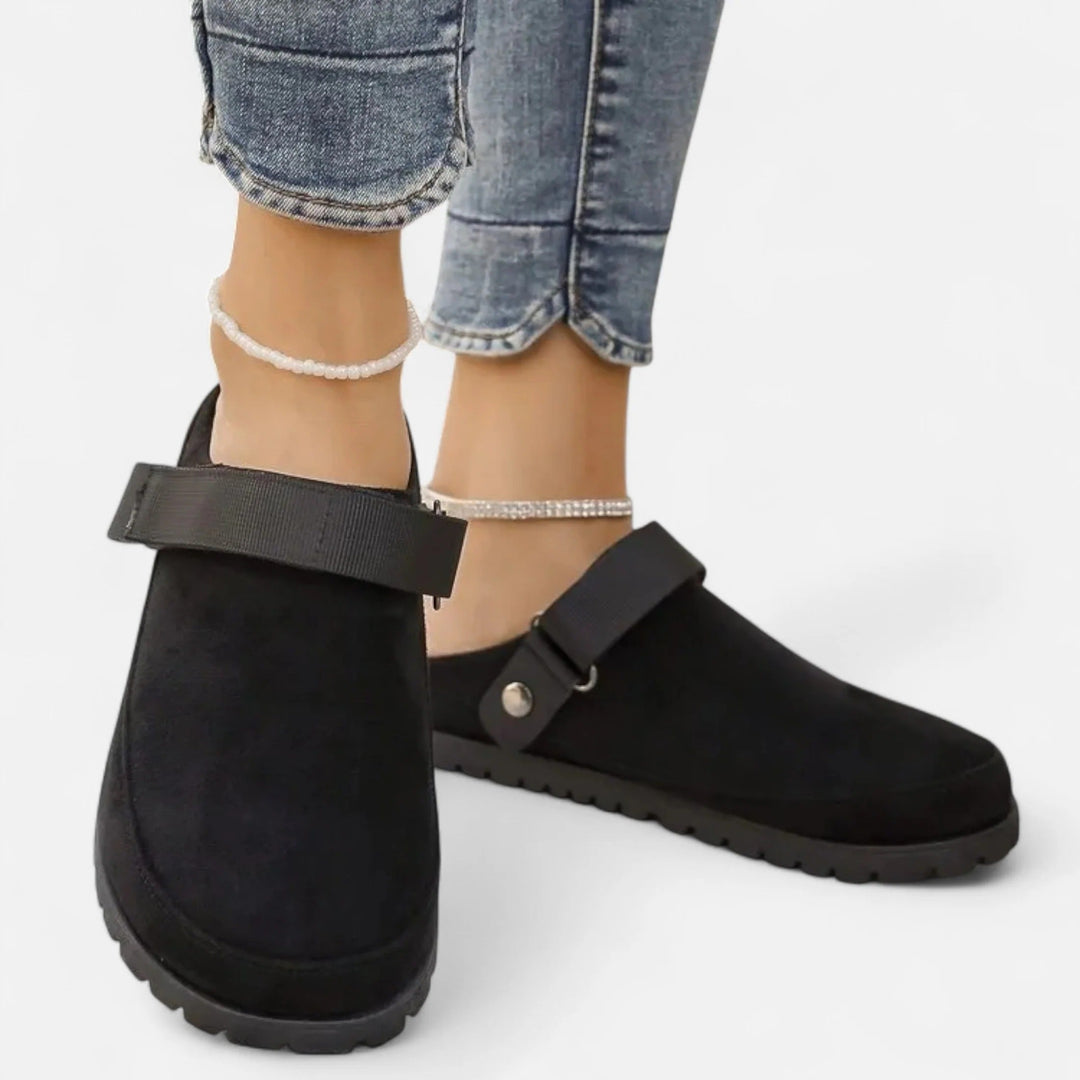 Valantomode | Women’s Leather Slippers – Thick Sole Comfort & Modern Sophistication