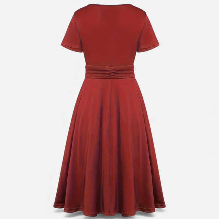 Valantomode | Women’s V-Neck Evening Dress with short sleeves