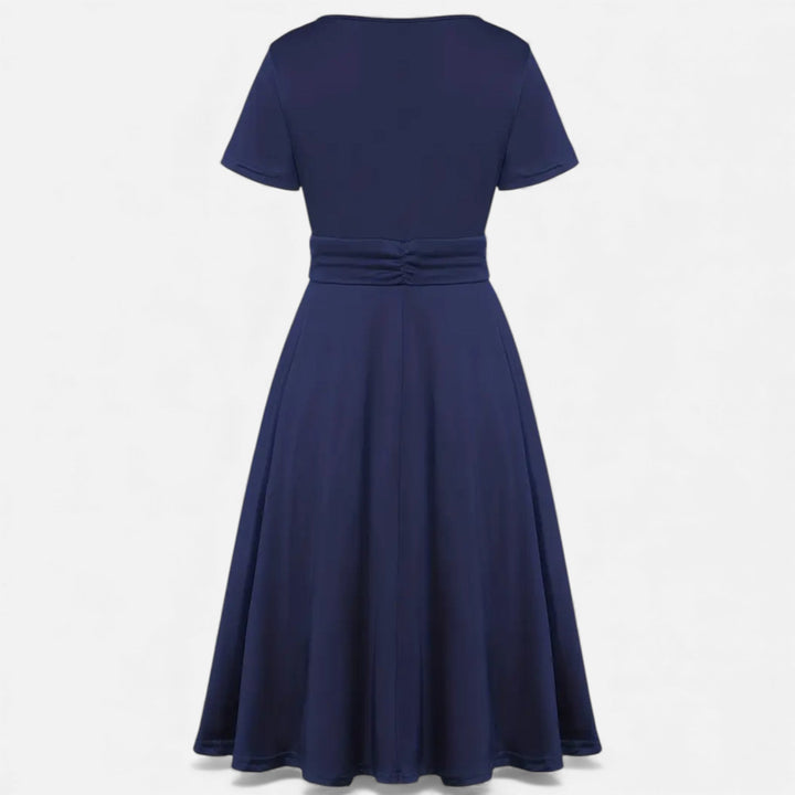 Valantomode | Women’s V-Neck Evening Dress with short sleeves