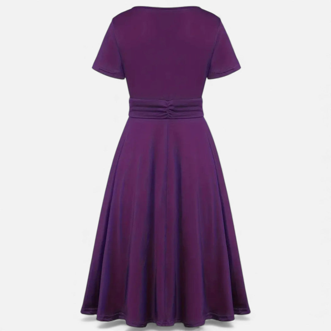 Valantomode | Women’s V-Neck Evening Dress with short sleeves