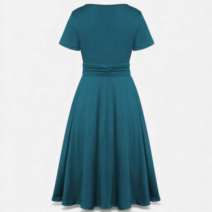Valantomode | Women’s V-Neck Evening Dress with short sleeves