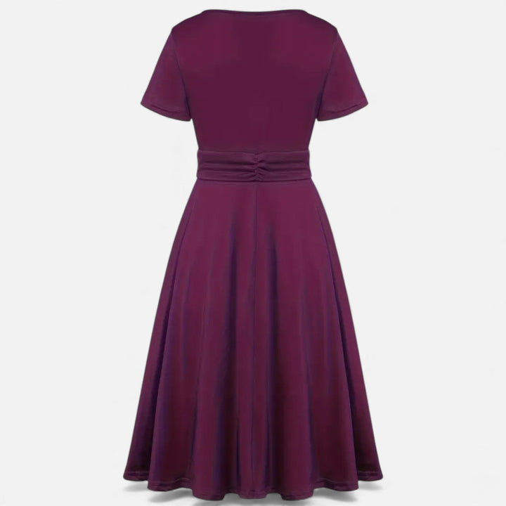 Valantomode | Women’s V-Neck Evening Dress with short sleeves