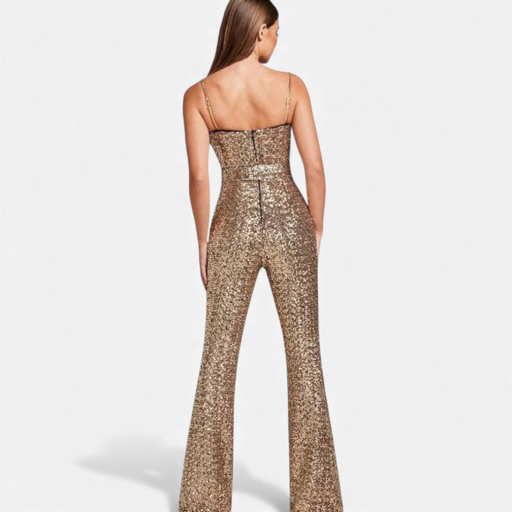 Valantomode | Women’s Refined Sequin Evening Jumpsuit