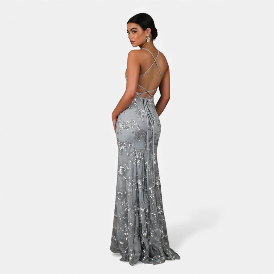 Valantomode | Women’s Elegant Sequin Maxi Dress
