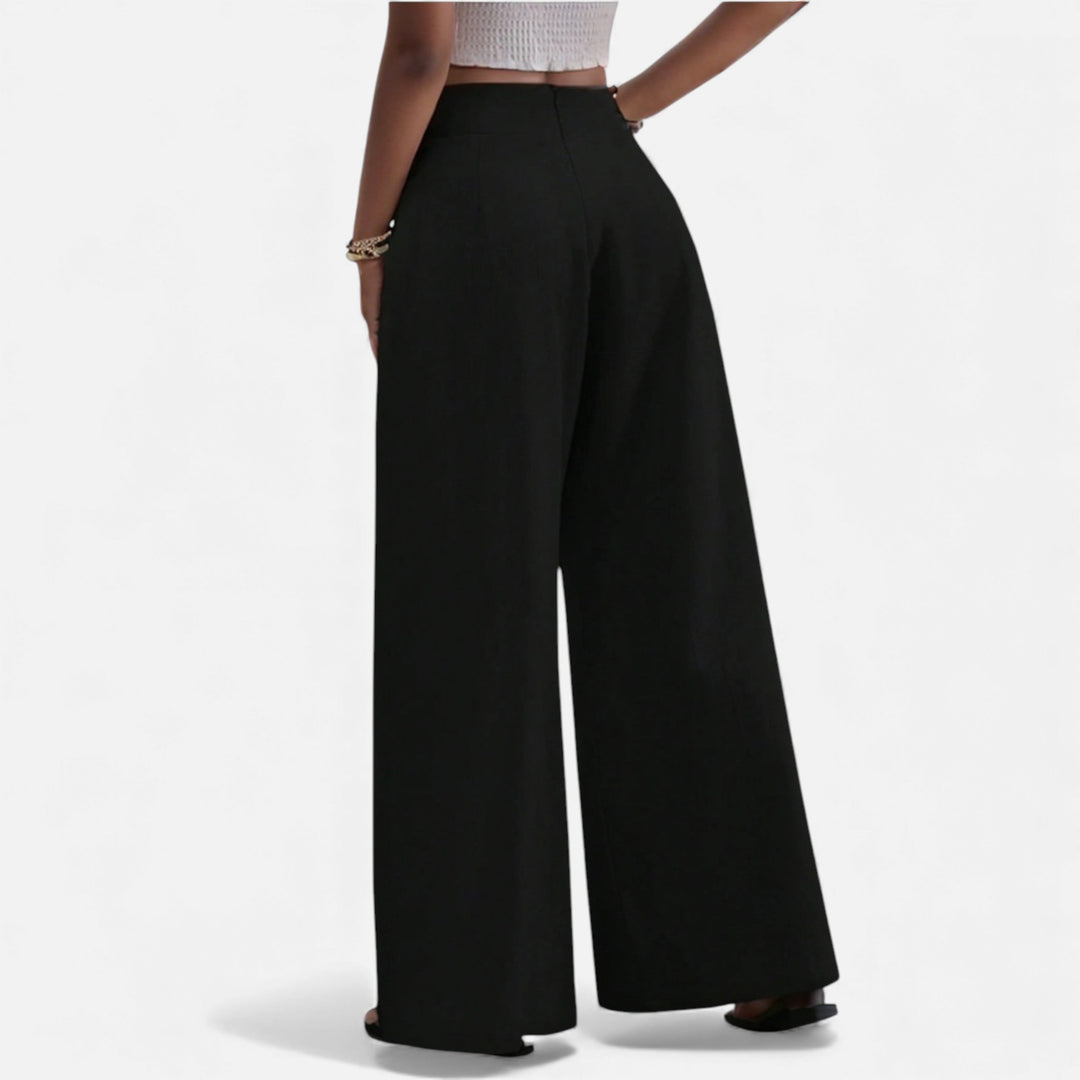 Valantomode | Women’s Relaxed Wide-Leg Trousers – Statuesque Sovereignty & Linear Poise