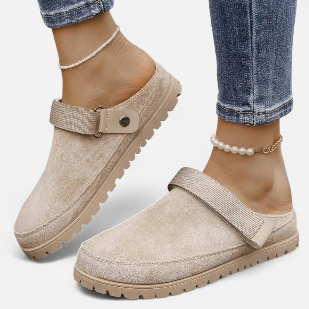 Valantomode | Women’s Leather Slippers – Thick Sole Comfort & Modern Sophistication