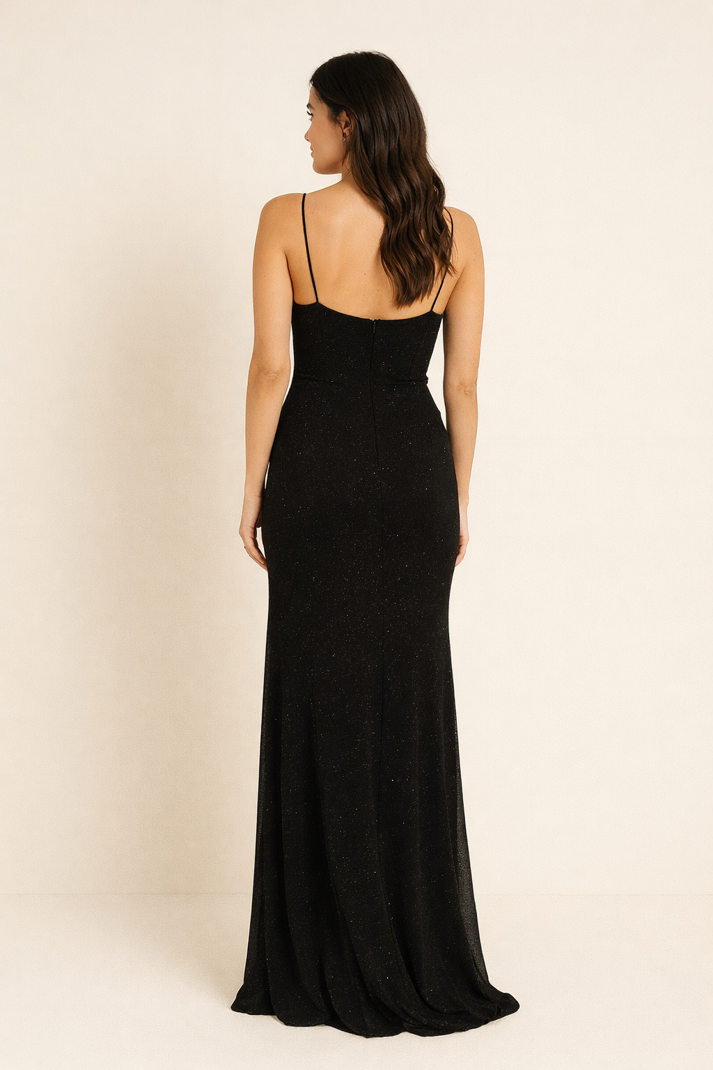 Valantomode | Glamorous High Slit Maxi Dress in Sparkling Fabric