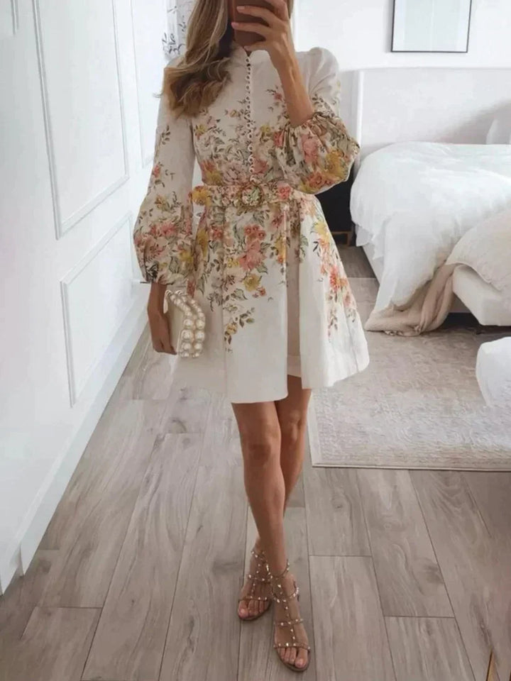 Valantomode | Chic Printed Mini Dress for Effortless Style