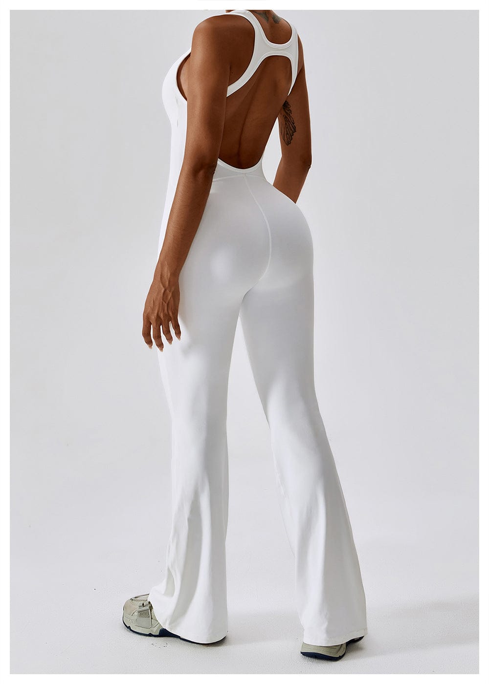 Valantomode | Women's Backless Flared Jumpsuit with Tummy Control