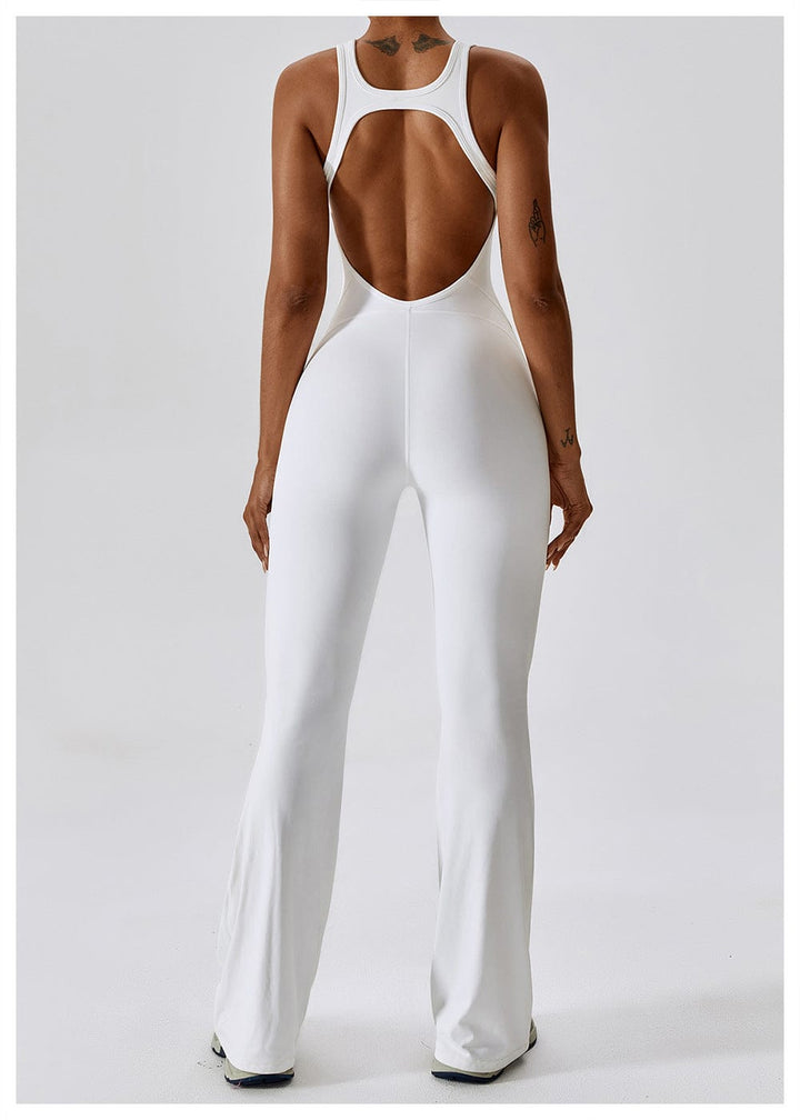 Valantomode | Women's Backless Flared Jumpsuit with Tummy Control