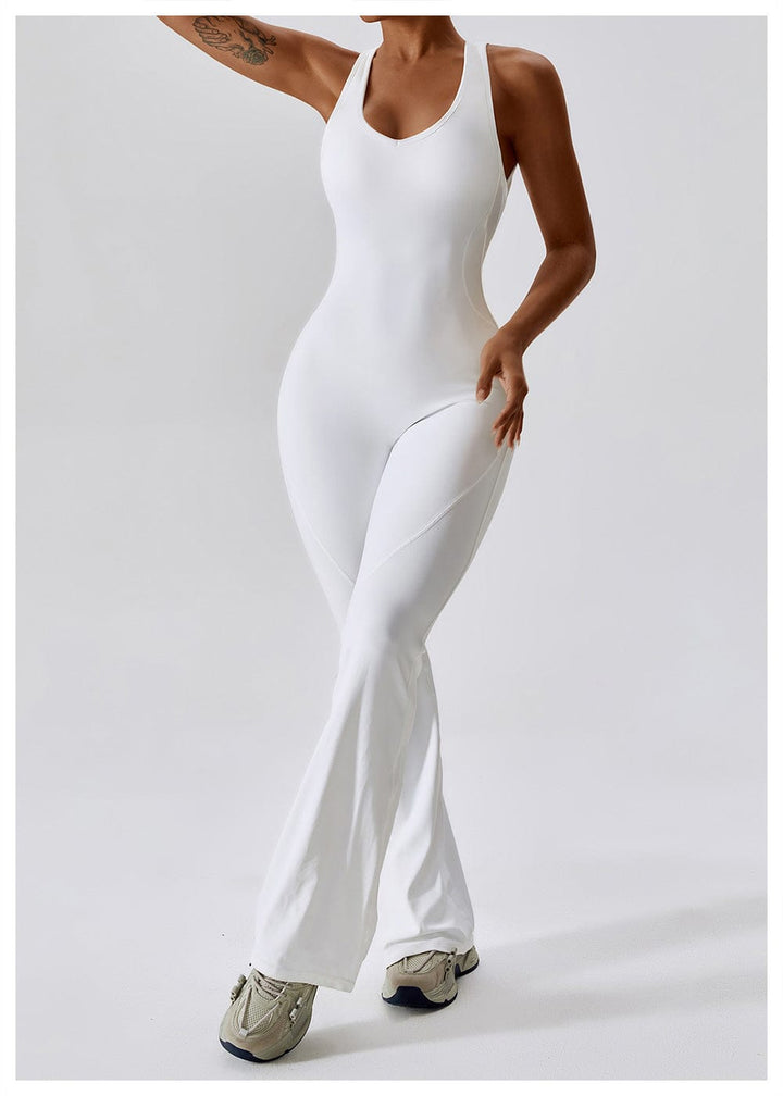 Valantomode | Women's Backless Flared Jumpsuit with Tummy Control