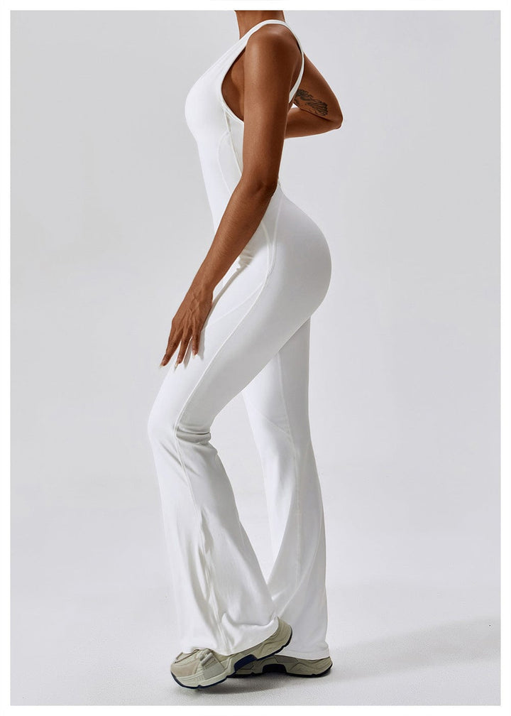 Valantomode | Women's Backless Flared Jumpsuit with Tummy Control