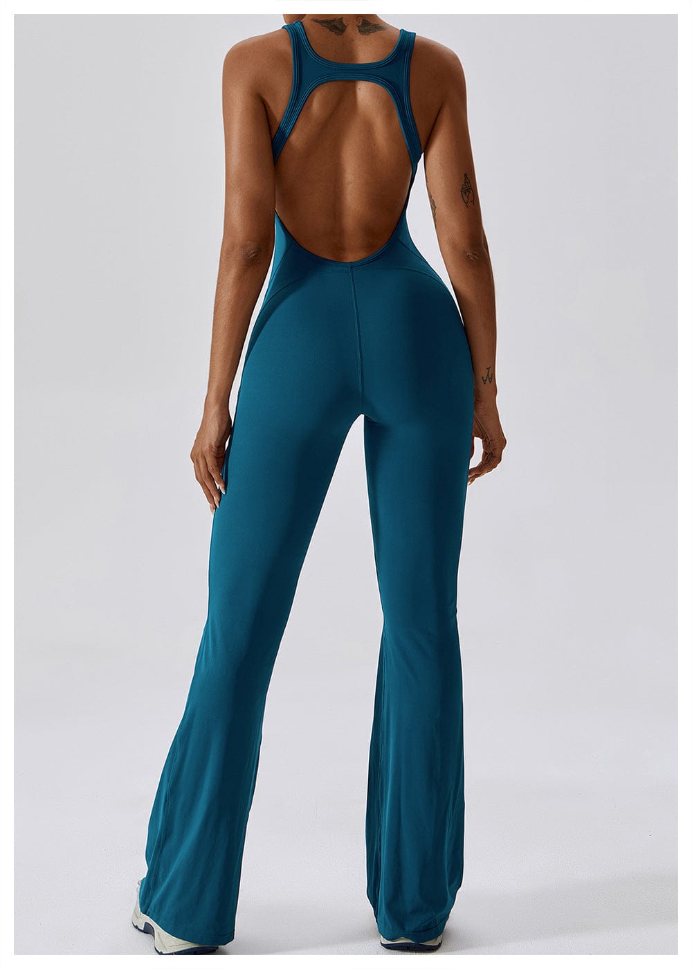 Valantomode | Women's Backless Flared Jumpsuit with Tummy Control