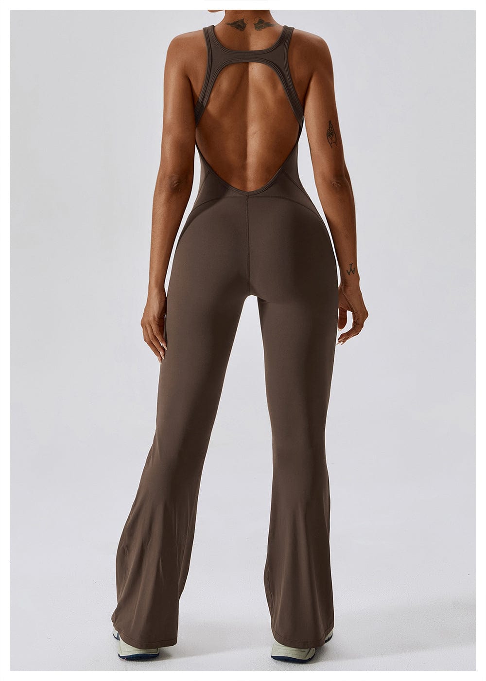 Valantomode | Women's Backless Flared Jumpsuit with Tummy Control