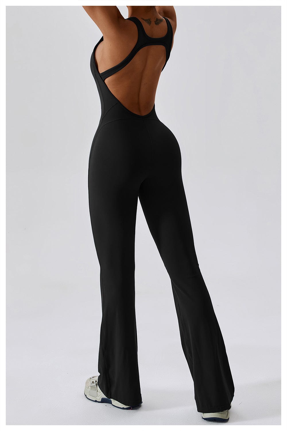 Valantomode | Women's Backless Flared Jumpsuit with Tummy Control