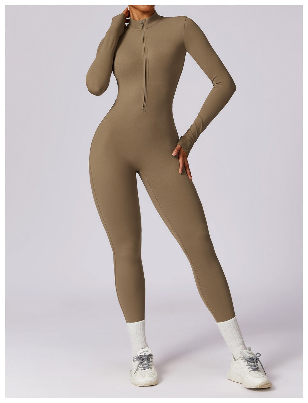 Valantomode | Full Shaping One-Piece Sports Jumpsuit with Front Zipper
