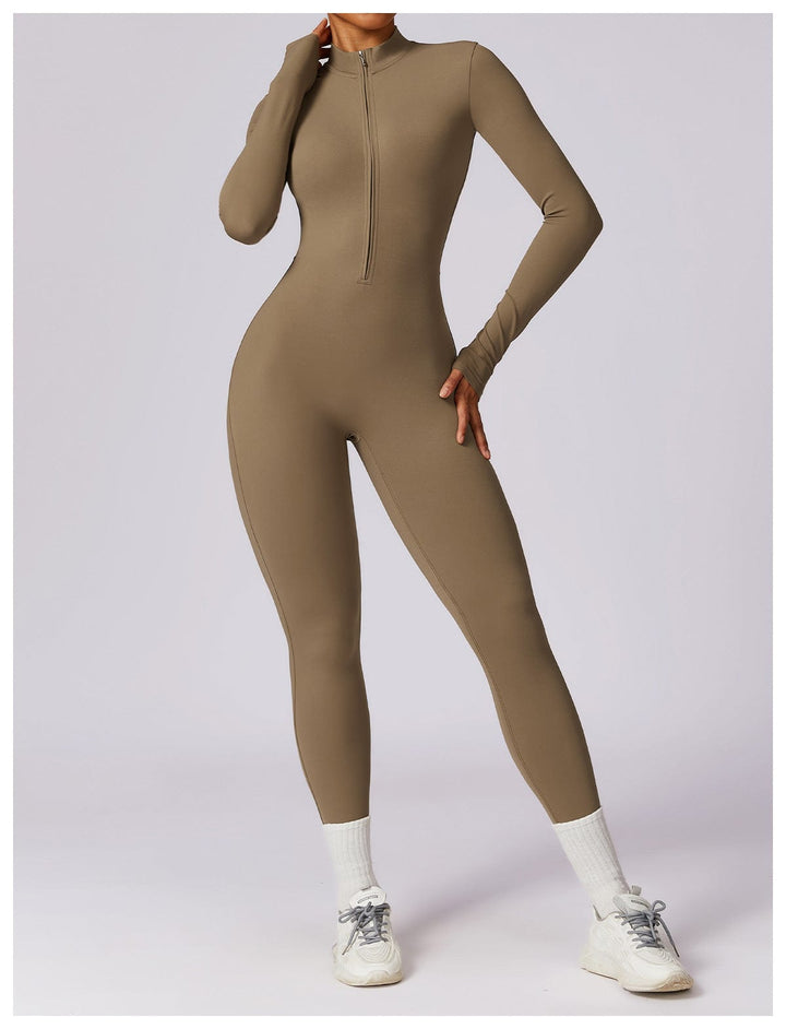 Valantomode | Full Shaping One-Piece Sports Jumpsuit with Front Zipper