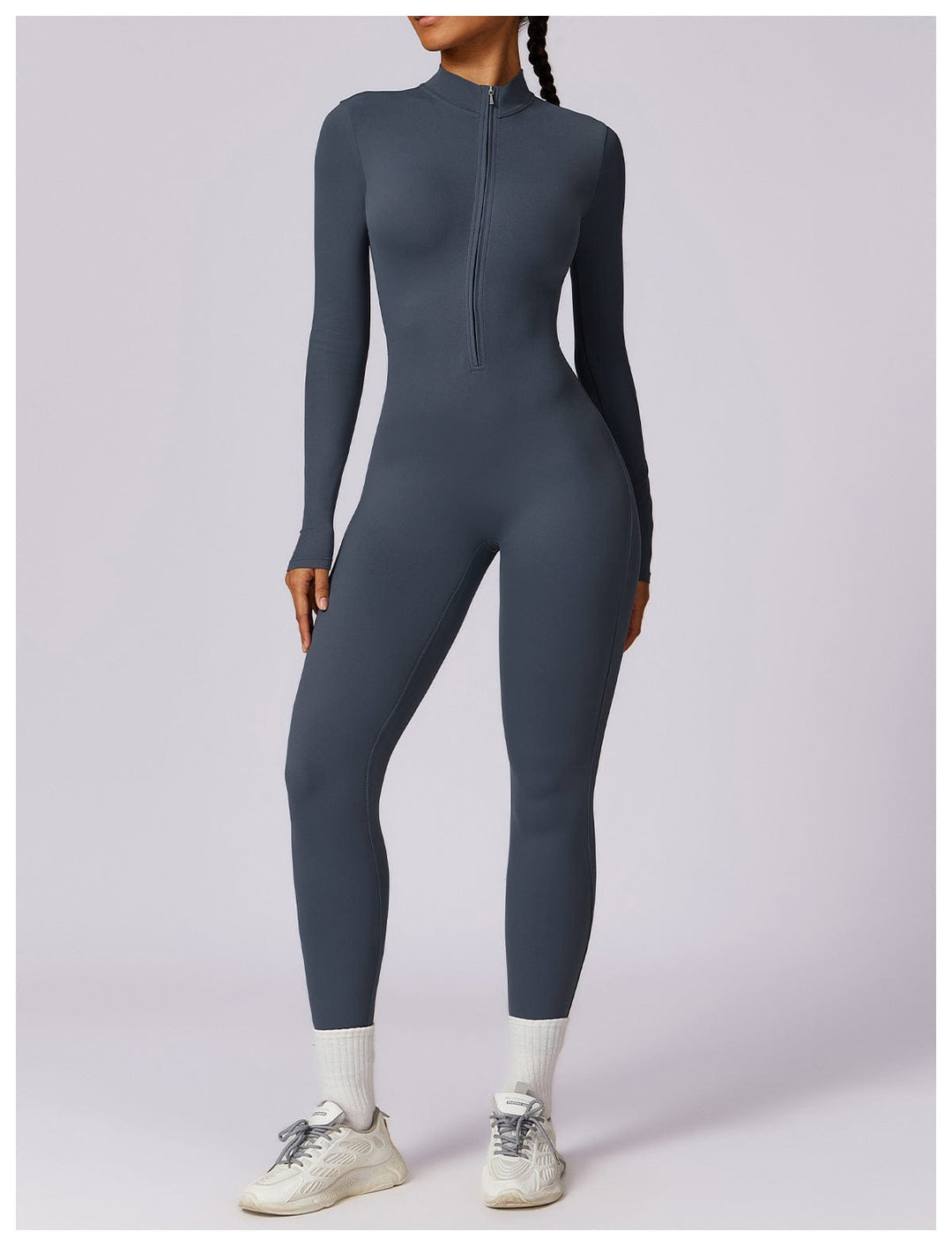 Valantomode | Full Shaping One-Piece Sports Jumpsuit with Front Zipper