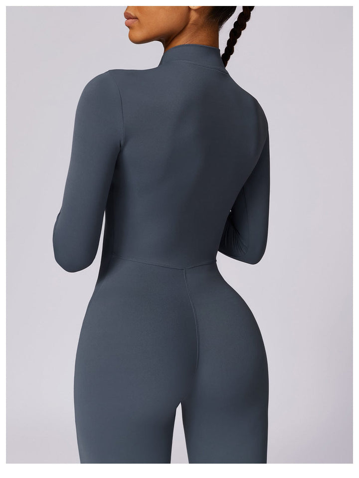 Valantomode | Full Shaping One-Piece Sports Jumpsuit with Front Zipper