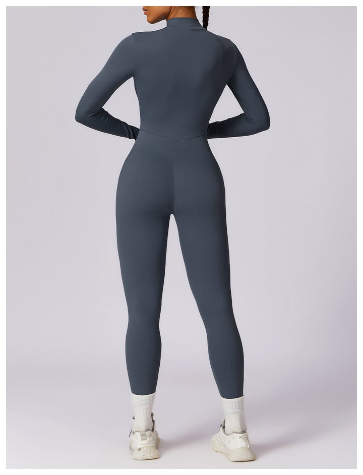Valantomode | Full Shaping One-Piece Sports Jumpsuit with Front Zipper