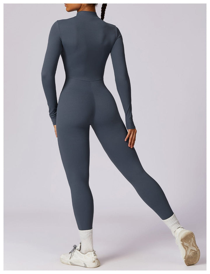 Valantomode | Full Shaping One-Piece Sports Jumpsuit with Front Zipper