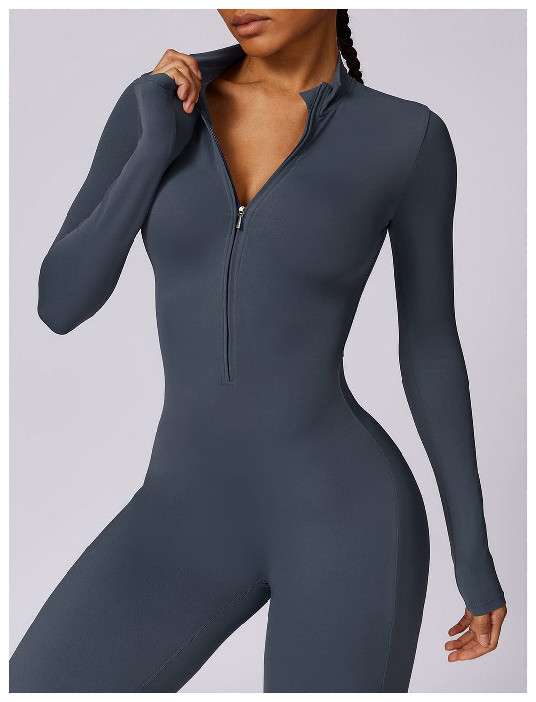 Valantomode | Full Shaping One-Piece Sports Jumpsuit with Front Zipper