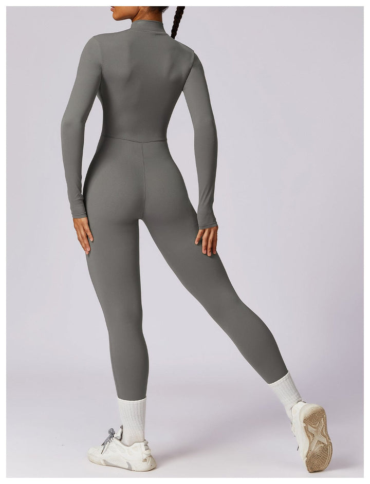 Valantomode | Full Shaping One-Piece Sports Jumpsuit with Front Zipper