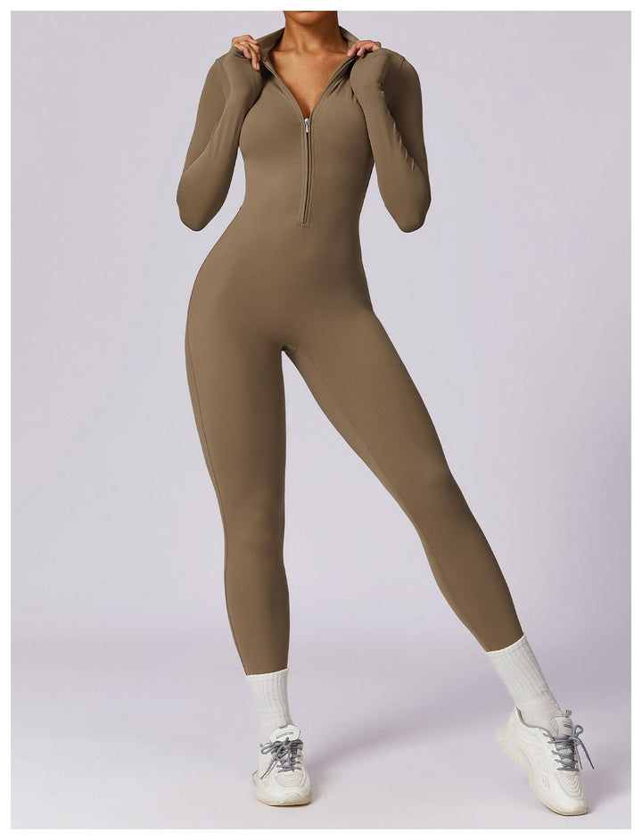 Valantomode | Full Shaping One-Piece Sports Jumpsuit with Front Zipper
