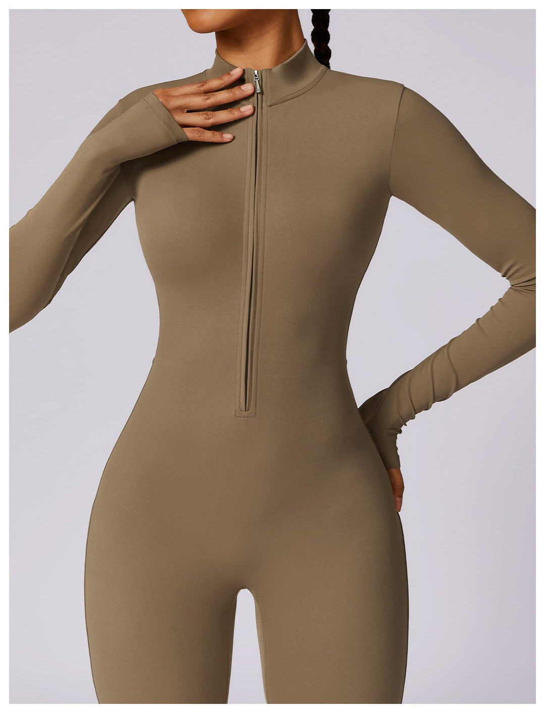 Valantomode | Full Shaping One-Piece Sports Jumpsuit with Front Zipper