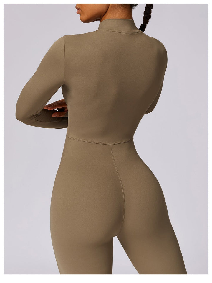 Valantomode | Full Shaping One-Piece Sports Jumpsuit with Front Zipper