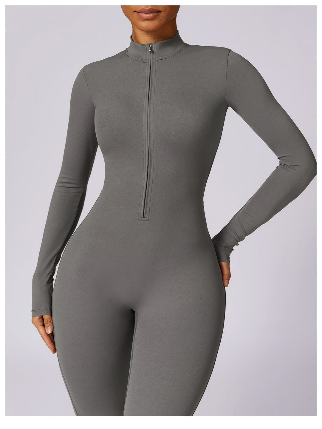 Valantomode | Full Shaping One-Piece Sports Jumpsuit with Front Zipper