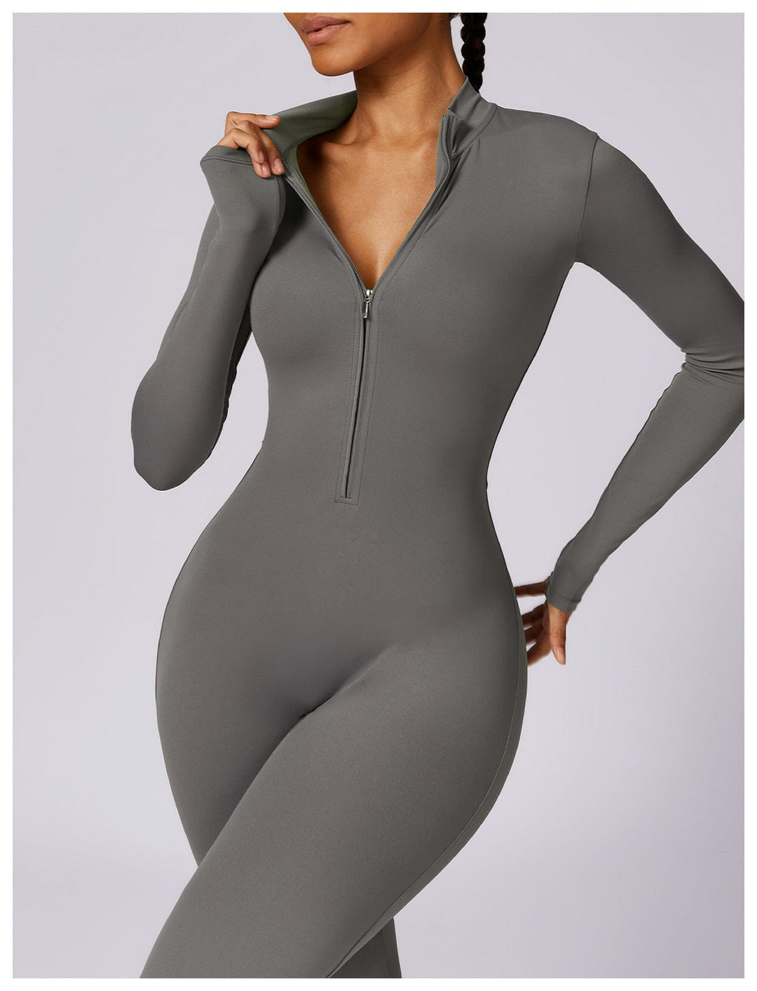 Valantomode | Full Shaping One-Piece Sports Jumpsuit with Front Zipper