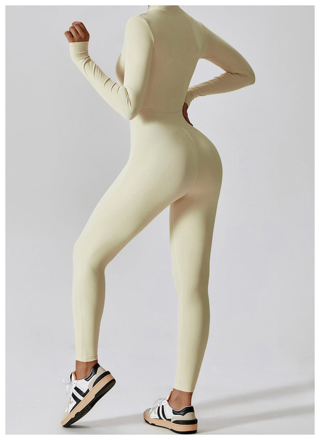 Valantomode | Full Shaping One-Piece Sports Jumpsuit with Front Zipper