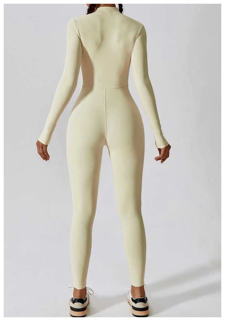Valantomode | Full Shaping One-Piece Sports Jumpsuit with Front Zipper