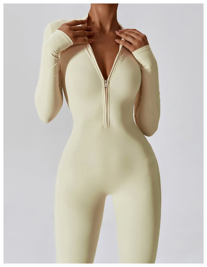 Valantomode | Full Shaping One-Piece Sports Jumpsuit with Front Zipper