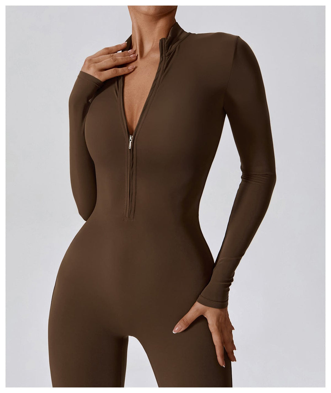 Valantomode | Full Shaping One-Piece Sports Jumpsuit with Front Zipper