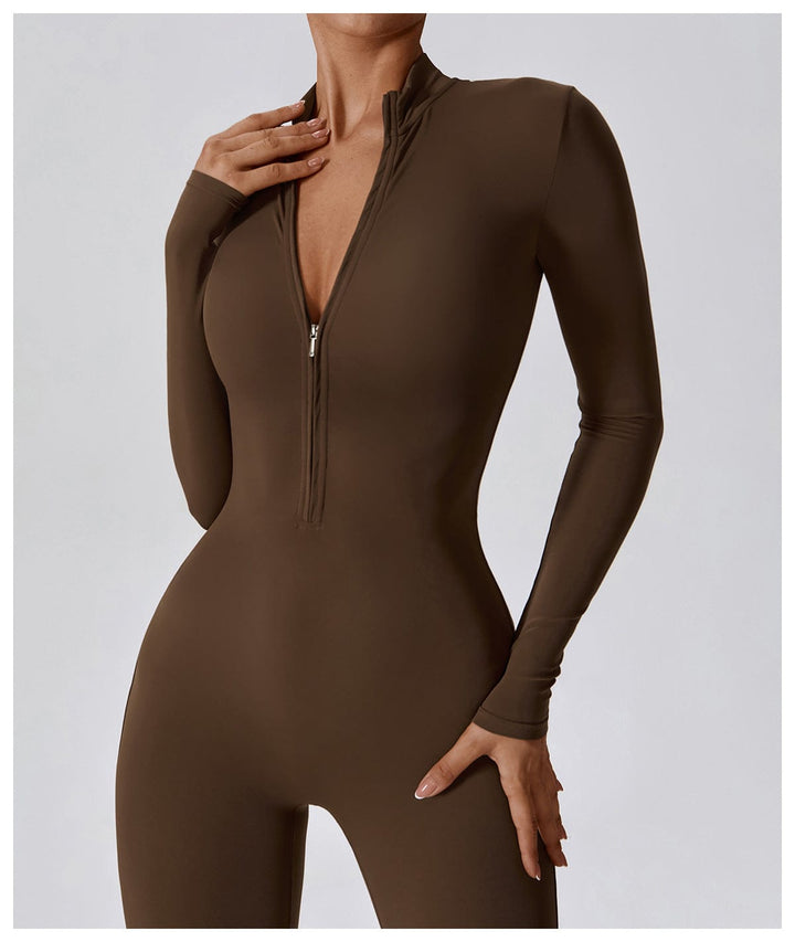 Valantomode | Full Shaping One-Piece Sports Jumpsuit with Front Zipper