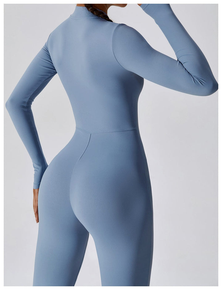 Valantomode | Full Shaping One-Piece Sports Jumpsuit with Front Zipper