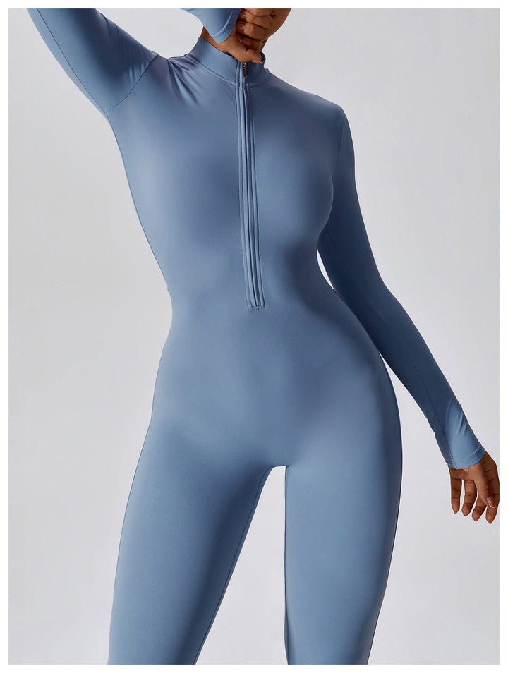 Valantomode | Full Shaping One-Piece Sports Jumpsuit with Front Zipper