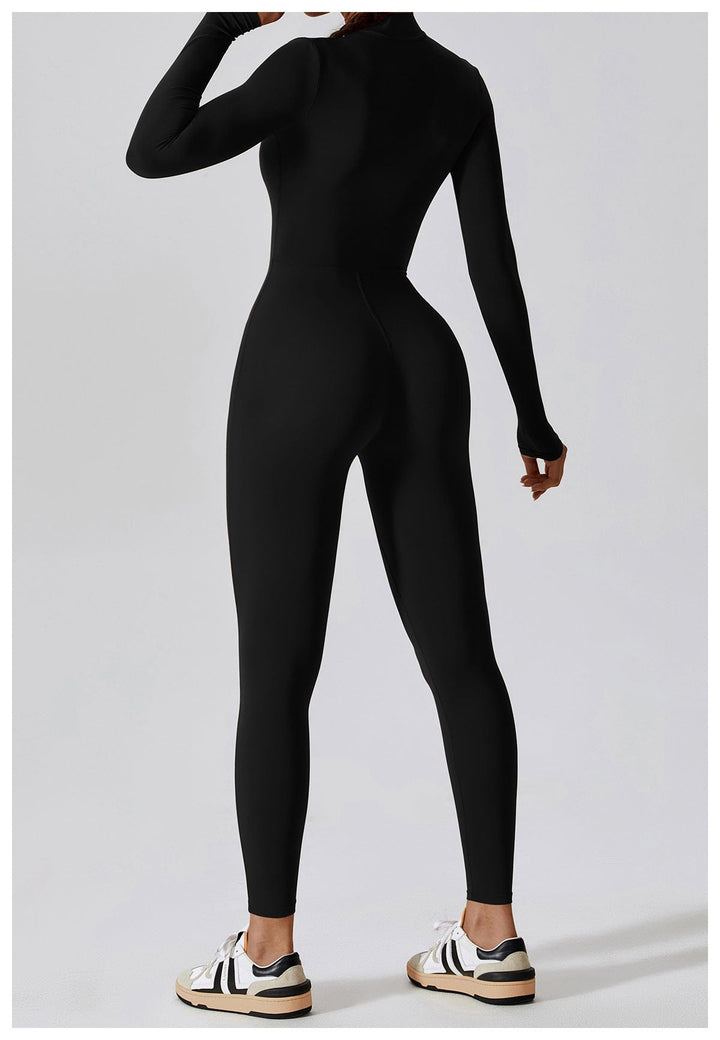 Valantomode | Full Shaping One-Piece Sports Jumpsuit with Front Zipper