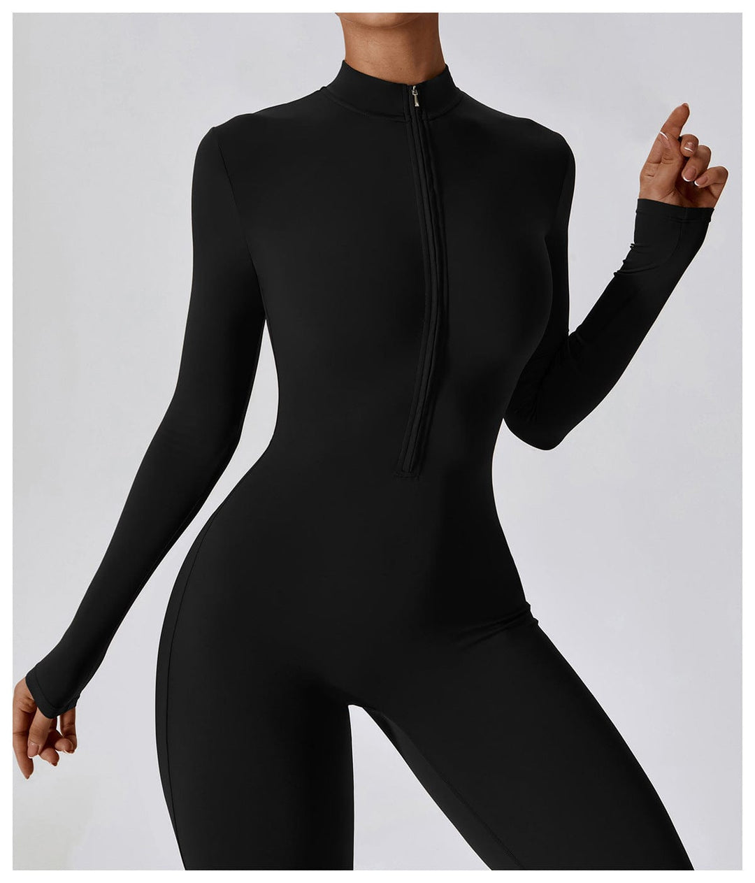 Valantomode | Full Shaping One-Piece Sports Jumpsuit with Front Zipper