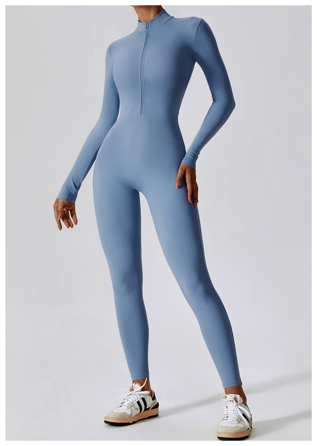 Valantomode | Full Shaping One-Piece Sports Jumpsuit with Front Zipper