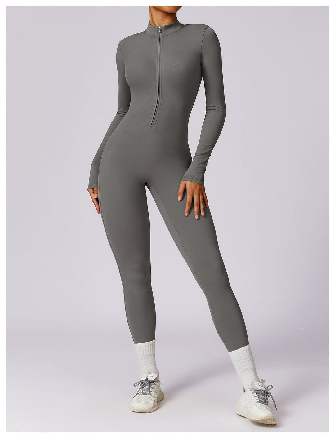 Valantomode | Full Shaping One-Piece Sports Jumpsuit with Front Zipper
