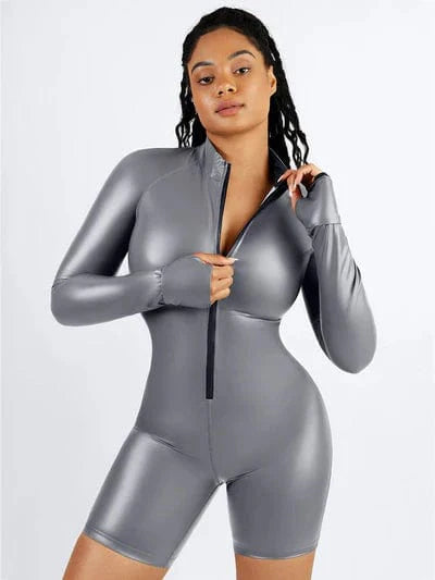 Valantomode | Front Zipper Long Sleeve Shaping Sauna Suit