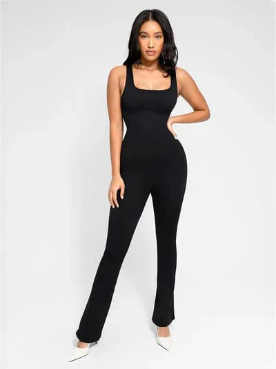 Valantomode | Flared Jumpsuit with Low Back and Tummy Control