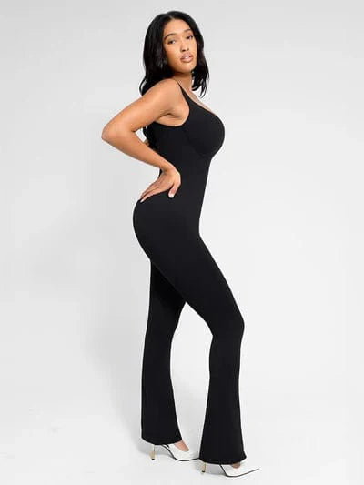 Valantomode | Flared Jumpsuit with Low Back and Tummy Control