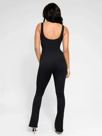 Valantomode | Flared Jumpsuit with Low Back and Tummy Control