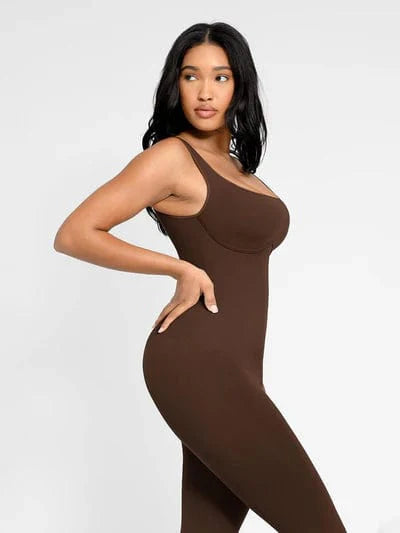 Valantomode | Flared Jumpsuit with Low Back and Tummy Control