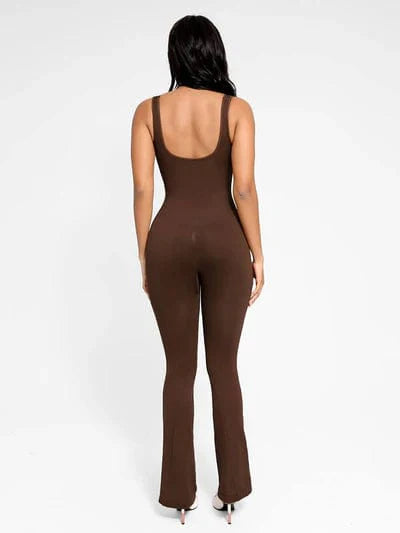 Valantomode | Flared Jumpsuit with Low Back and Tummy Control